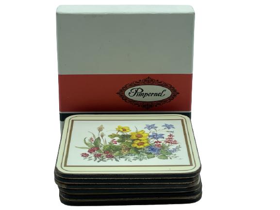 VTG PIMPERNELCORK BACK COCKTAIL COASTERS IN BOX 4" (1 of 7)