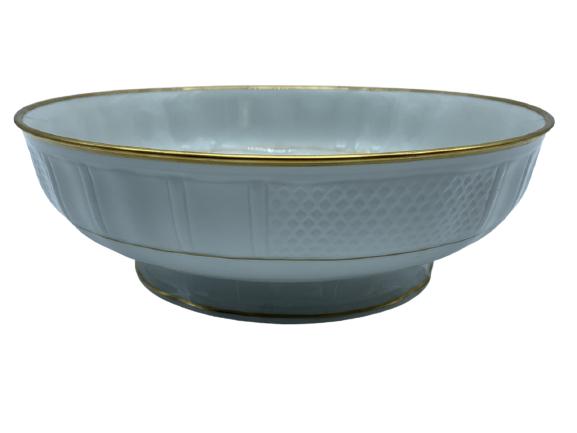 VINTAGE B & CO LIMOGES "MALMAISON" BOWL 10": VINTAGE L. BERNARDAUD & CO. LIMOGES FRANCE "MALMAISON" BOWL COLLECTIBLE PORCELAIN KITCHENWARE HOME DECOR-3" X 10" APPROX-VERY GOOD CONDITION, LIGHT WEAR CONSISTENT WITH AGE -DP811221