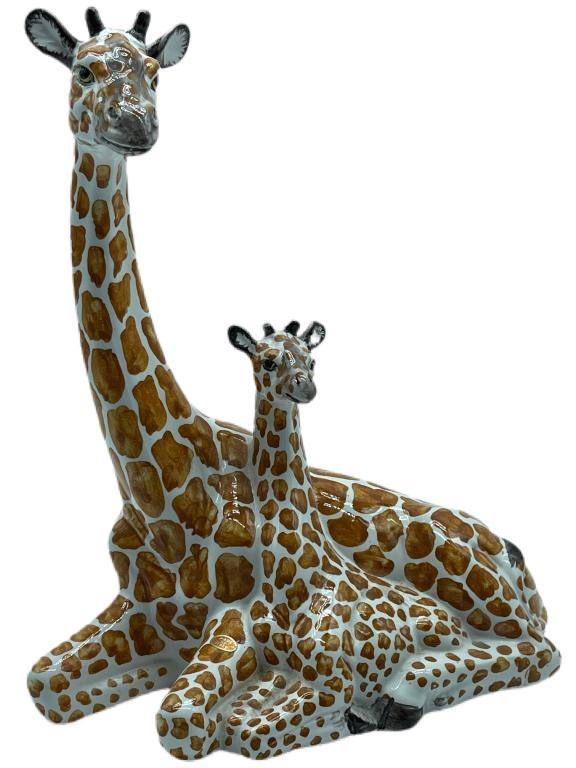 VTG ITALY  CERAMIC MOTHER & CHILD GIRAFFE STATUE (1 of 6)