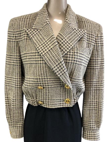 VTG ESCADA WOOL TWEED SHORT JACKET SZ 34 (1 of 9)