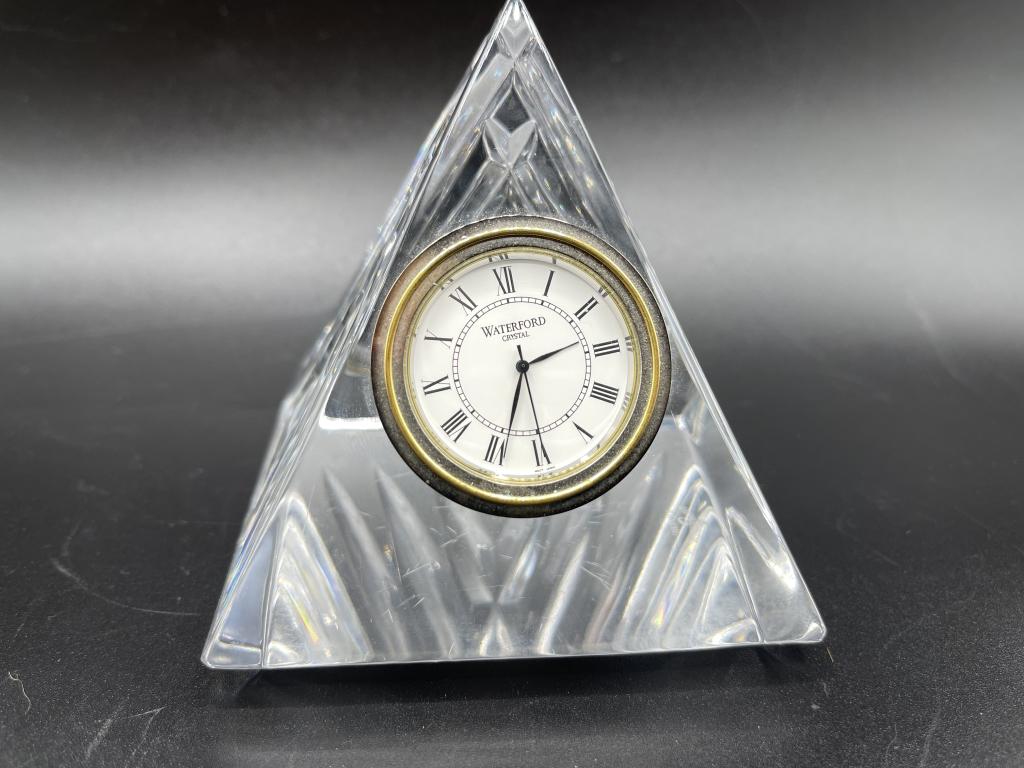 VINTAGE WATERFORD CRYSTAL PYRAMID CLOCK (1 of 6)