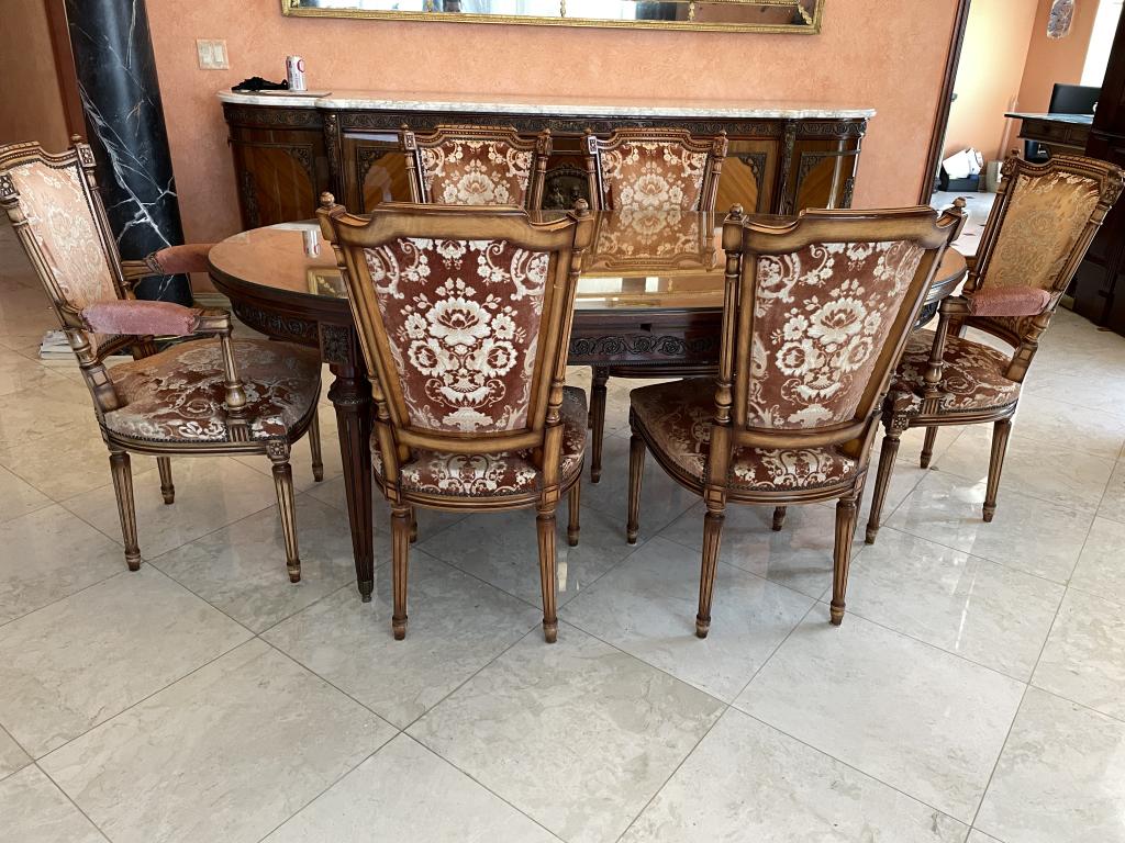 ANTIQUE 19C. FRENCH REGENCY STYLE DINING ROOM SET (1 of 8)