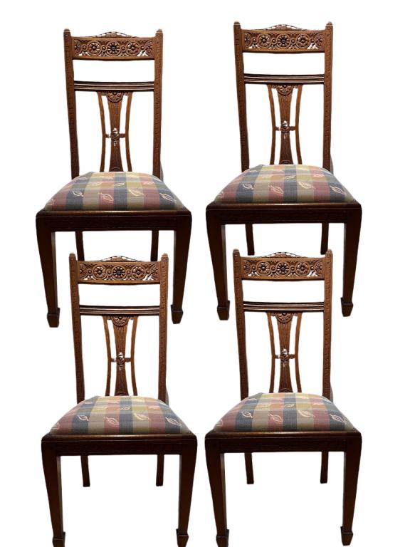 SET OF 4 ANTIQUE CHIPPENDALE STYLE CHAIRS 39" (1 of 6)