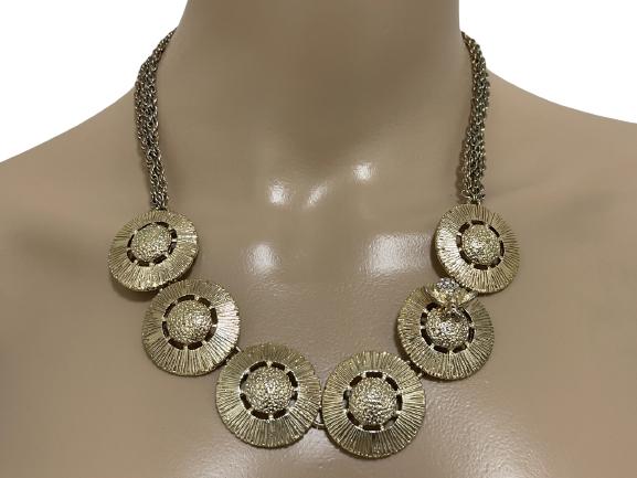 GOLD SILVER DOLLAR NECKLACE W/ RHINESTONE TURTLE (1 of 4)
