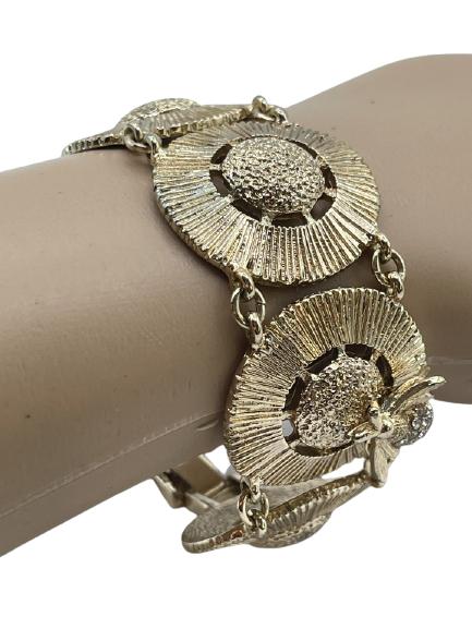 GOLD SILVER DOLLAR BRACELET WITH RHINESTONE TURTLE (1 of 6)