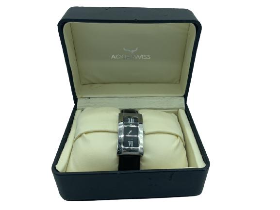 AQUASWISS EMBOSSED LEATHER STAINLESS WATCH (1 of 9)