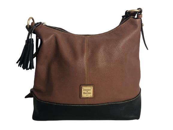 VINTAGE DOONEY & BOURKE BROWN LEATHER HOBO BAG (1 of 7)