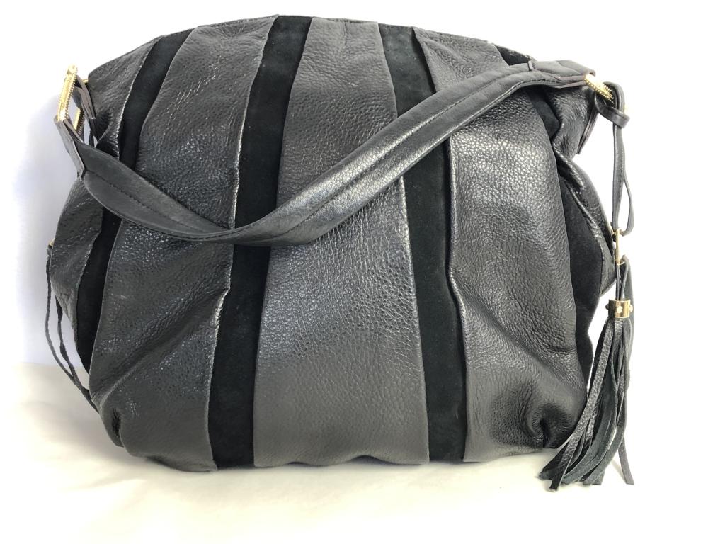 AIMEE KESTENBERG BLACK LEATHER SHOULDER BAG (1 of 8)