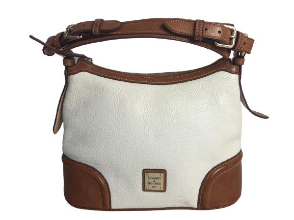 VTG DOONEY & BOURKE CREAM LEATHER SHOULDER BAG (1 of 7)