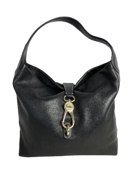 VINTAGE DOONEY & BOURKE BLACK LEATHER HOBO BAG (1 of 5)