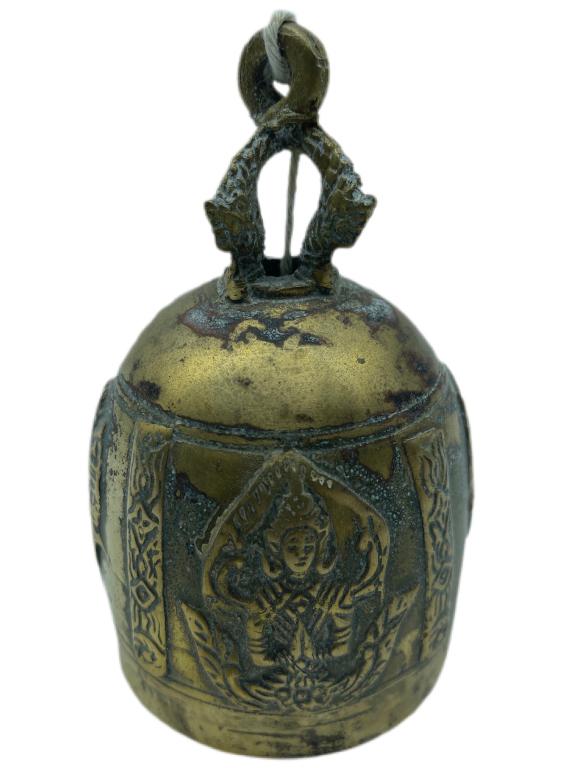 VINTAGE DECORATIVE BRASS BELL 5" (1 of 3)