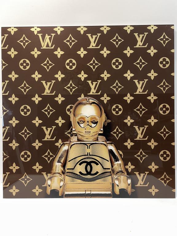 DALE MAY "LEGO WARS C3PO" SILVER PRINT PHOTO 42": DALE MAY "LEGO WARS C3PO " LOUIS VUITTON CHANEL STAR WARS C3PO LEGO PHOTO SILVER C-PRINT FACE MOUNTED TO ARCHIVAL ACRYLIC BACK MOUNTED WITH ALUMINUM FOR FRENCH CLEAT " FLOATING" LOOK -EDITION # 2 OF 9