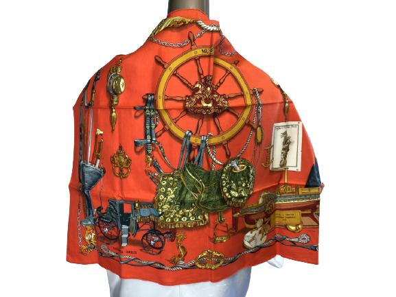 VINTAGE HERMES  CLASSIC ORANGE & GOLD SCARF (1 of 6)