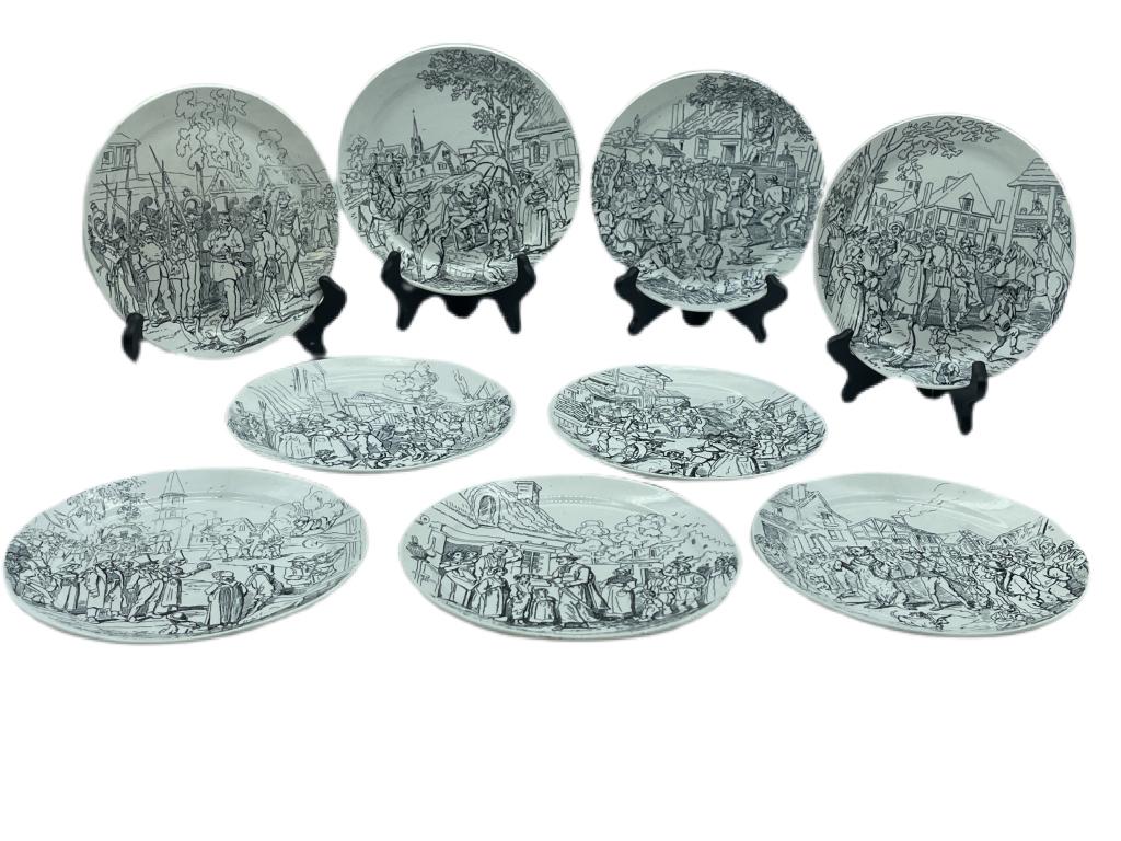 ANTIQUE B & H LIMOGES FRENCH PLATES: ANTIQUE B & H LIMOGES FRENCH PLATES-9"-VERY GOOD CONDITION