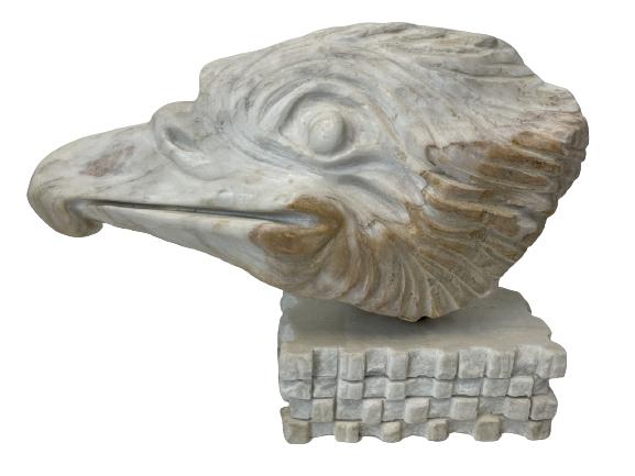 VINTAGE STONE BIRD HEAD GARDEN STATUE (1 of 3)