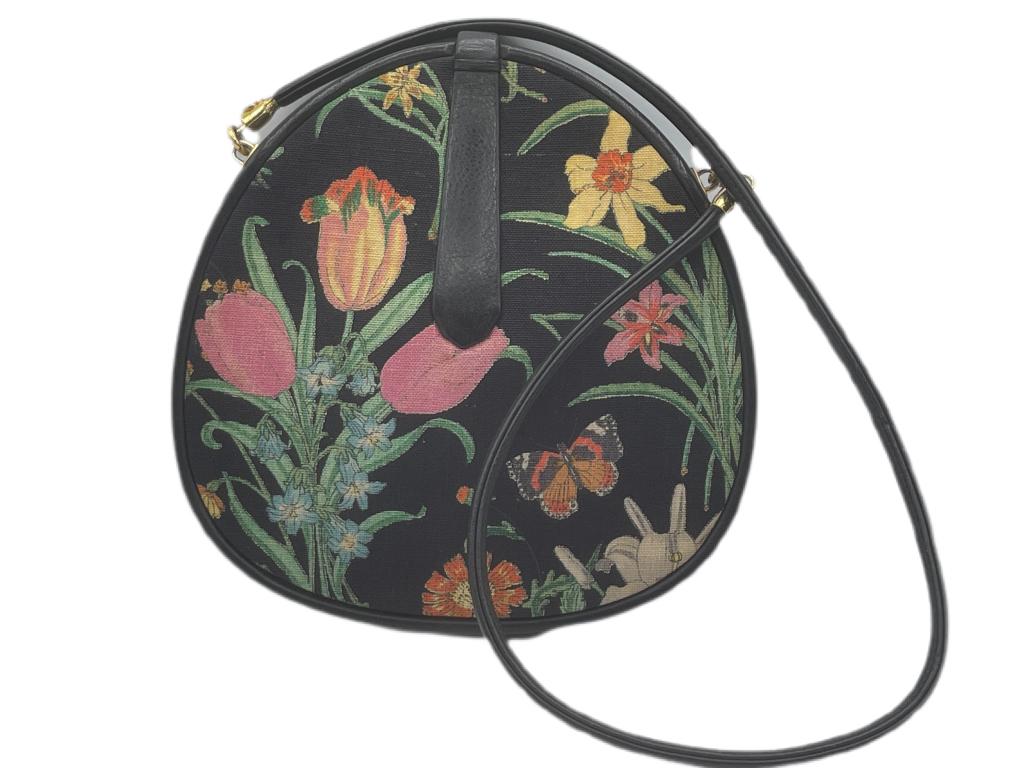 RARE VINTAGE GUCCI CANVAS LEATHER SHOULDER HANDBAG (1 of 3)