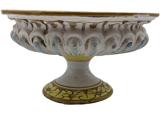 ITALIAN STYLE CERAMIC CHERUB PEDESTAL DISH 7.5 (1 of 6)