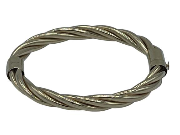 14K TWISTED GOLD BANGLE BRACELET (1 of 7)
