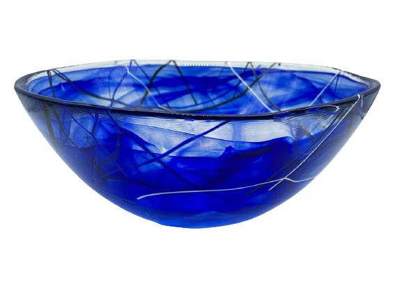 VINTAGE KOSTA BODA COBALT BLUE GLASS BOWL 13.5" (1 of 5)