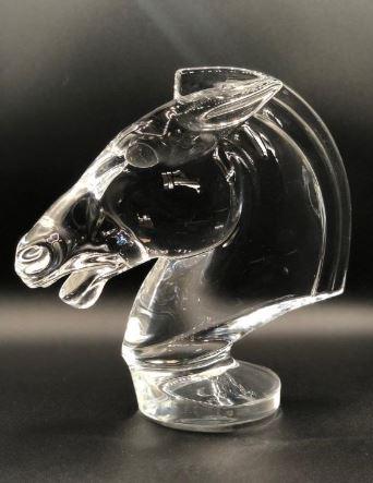 SEVRES ART DECO CRYSTAL HORSE HEAD SCULPTURE 11" (1 of 3)