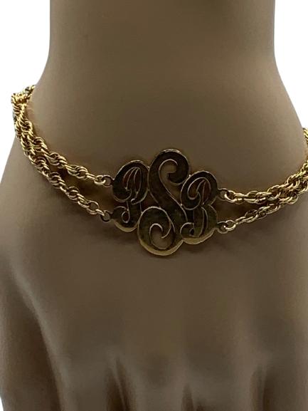 VINTAGE 14K GOLD MONOGRAMMED BRACELET 6.1 G (1 of 8)