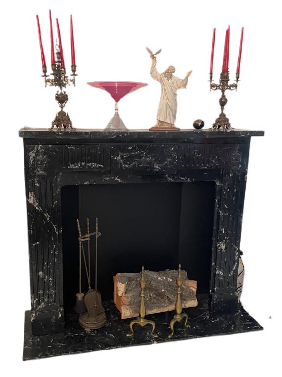 VINTAGE COMPLETE GRANITE FIREPLACE (1 of 1)