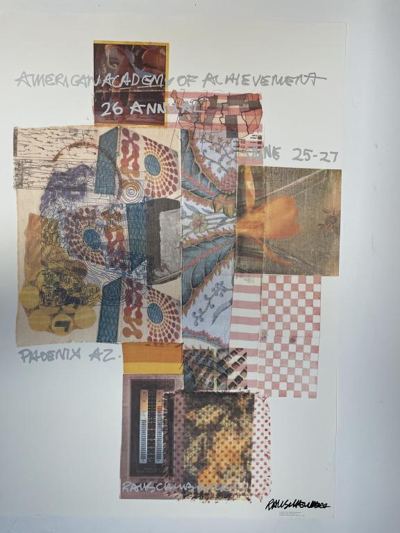 1987 SIGNED RAUSCHENBERG LITHOGRAPH PRINT 36" (1 of 6)