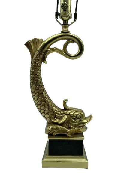 VTG PAUL HANSON BRASS KOI FISH TABLE LAMP 2" (1 of 7)