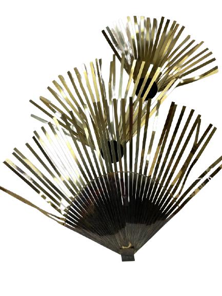 VTG CURTIS JERE METAL PALM FROND FAN WALL ART 40" (1 of 6)