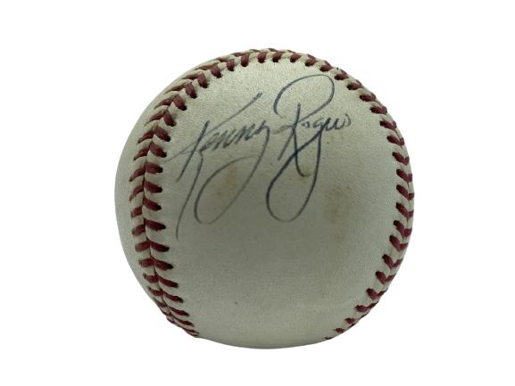 KENNY ROGERS SINGER / MLB DUAL SIGNATURE BASEBALL: KENNY ROGERS COUNTRY SINGER / KENNY ROGERS PROFESSIONAL BASEBALL PLAYER DUAL SIGNATURE BASEBALL | COLLECTIBLE MAJOR LEAGUE BASEBALL MLB COUNTRY MUSIC MEMORABILIA-VERY GOOD CONDITION-DP9121