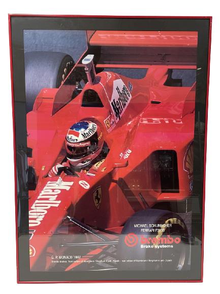 VTG MICHAEL SCHUMACHER FERRARI FRAMED PRINT 42" (1 of 5)