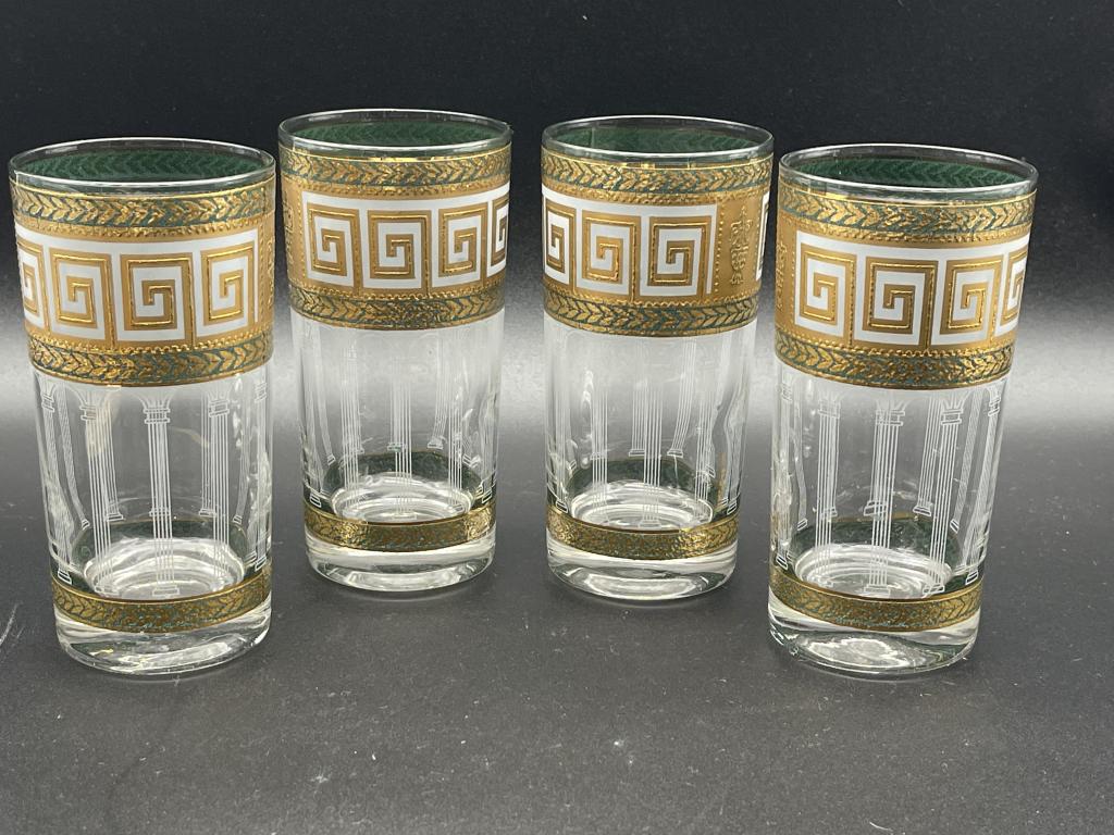 SET OF 4 VTG CULVERS GOLD TRIM HIGHBALL GLASSES (1 of 4)
