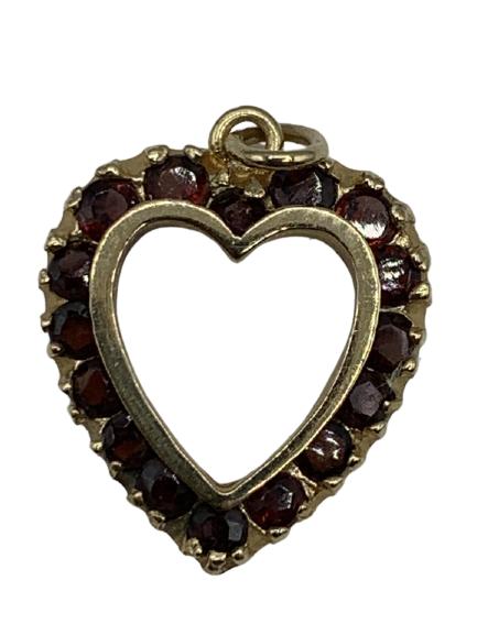 VINTAGE 14K GOLD HEART PENDANT FOR NECKLACE 2.3 G (1 of 6)