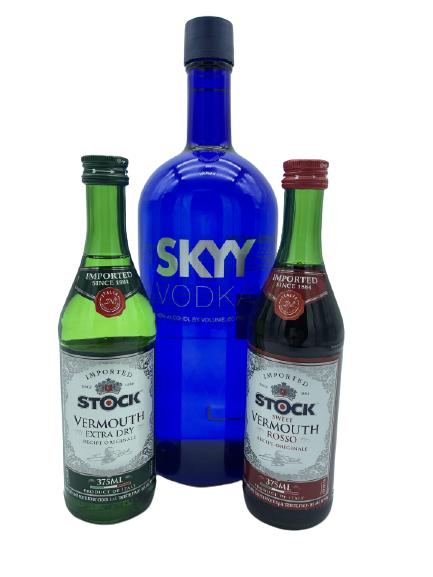 1.75 SKYY VODKA , VERMOUTH MARTINI KIT, SEALED (1 of 4)