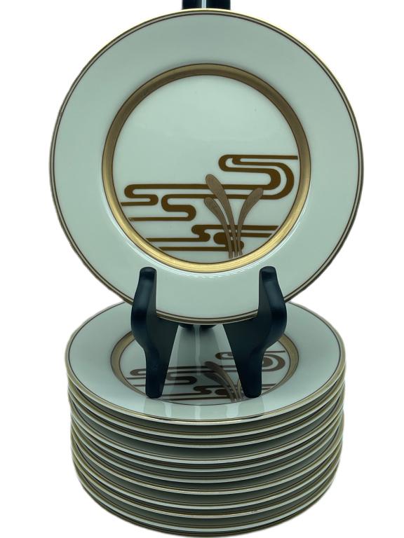 12 FITZ AND FLOYD "GOLDEN HERON"  BREAD PLATES (1 of 4)