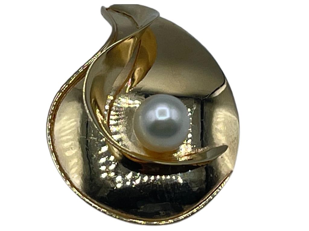 VTG DAYNE 1997 14K YELLOW GOLD & PEARL PENDANT (1 of 5)