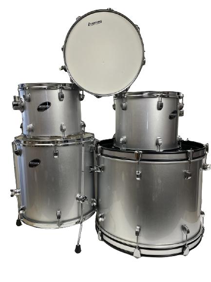LUDWIG 5 PIECE ACCENT COMBO SILVER DRUM KIT (1 of 7)