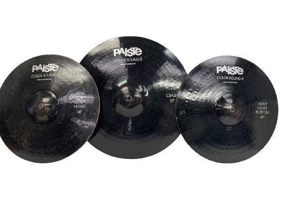 3 PIECE PAISTE COLOR SOUND BLACK CYMBAL SET (1 of 7)