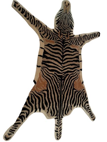 VINTAGE FAUX ZEBRA TAXIDERMY AREA RUG 99" (1 of 5)