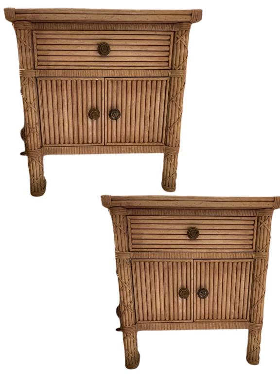 PAIR OF FICKS REED NIGHT STAND END TABLES 27" (1 of 5)