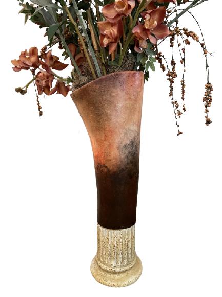 VINTAGE FLOWER ARRANGEMENT & PLANTER VASE 30" (1 of 2)