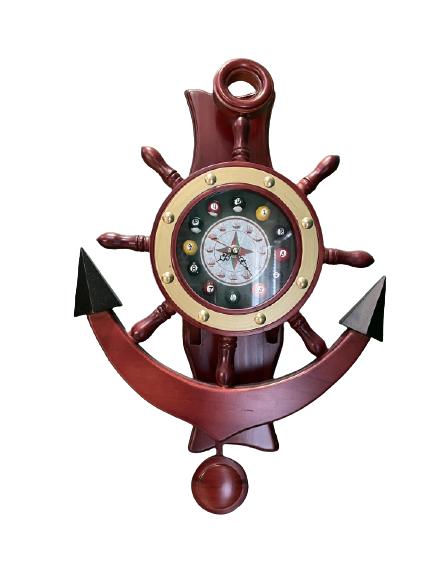 UNIQUE VINTAGE SHIP ANCHOR BILLIARD CLOCK (1 of 2)