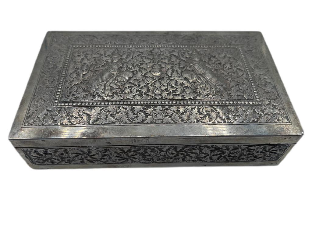 FRENCH ANTIQUE STERLING SILVER FILIGREE SNUFF BOX (1 of 9)