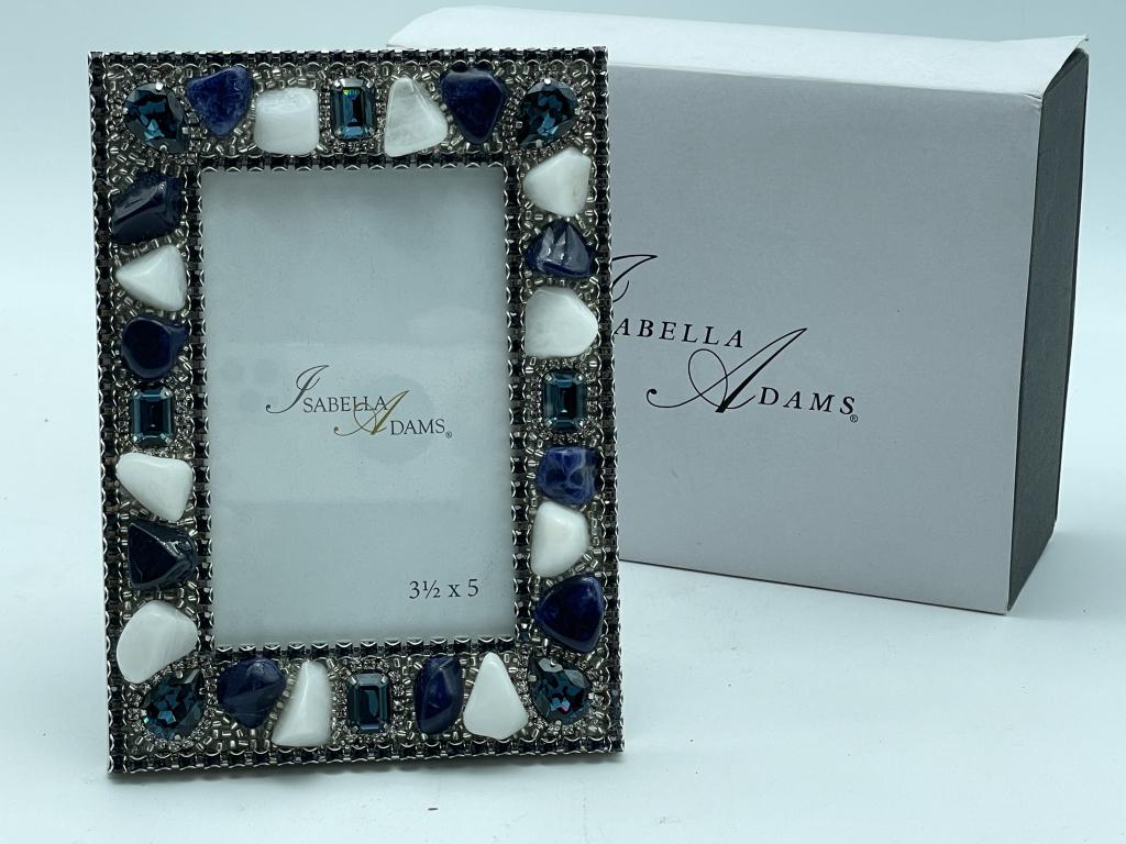 ISABELLA ADAMS LAPIS GEMSTONE PICTURE FRAME NIB (1 of 5)