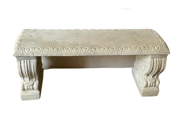 OUTDOOR CAST STONE GARDEN BENCH 39" (1 of 3)