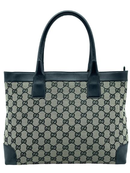 VTG GUCCI BEIGE MONOGRAM CANVAS ZIP TOTEBAG (1 of 5)