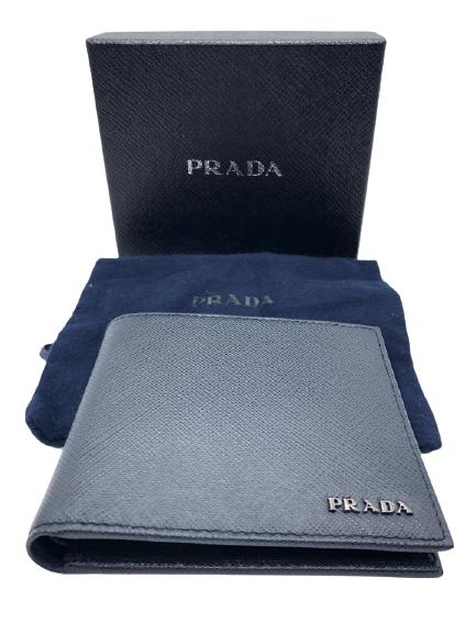 NIB PRADA BLACK LEATHER MEN'S BIFOLD WALLET (1 of 4)