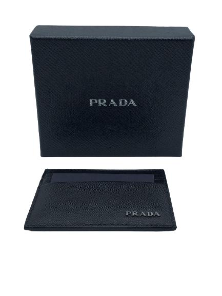 NWT PRADA BLACK LEATHER UNISEX CREDIT CARD HOLDER (1 of 3)