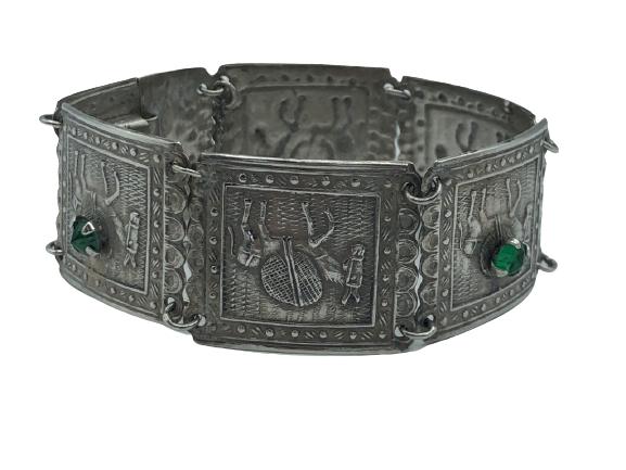 VTG 900 SILVER MEXICAN MODERNIST PANEL LINK BRACEL (1 of 6)