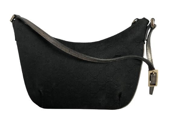 VTG GUCCI BLACK MONOGRAM CANVAS HOBO POUCH (1 of 5)
